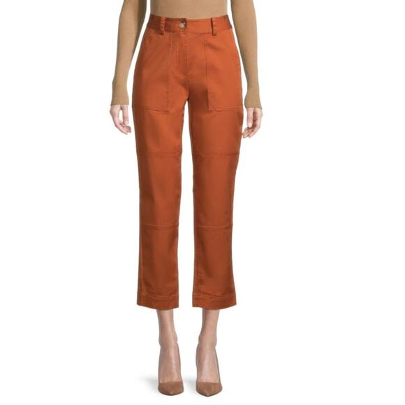 Derek Lam 10 Crosby ​Therese Straight-Leg High Rise Cropped Pants Size 0 - Picture 1 of 11